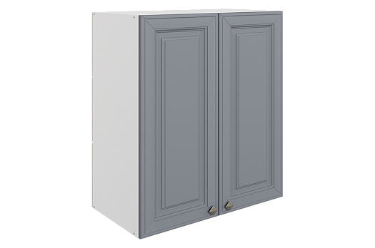 Мишель Шкаф навесной L600 Н720 (2 дв. гл.) (эмаль) (белый/серый)