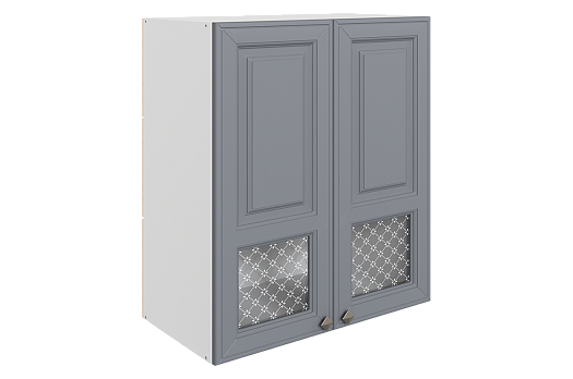 Мишель Шкаф навесной L600 Н720 (2 дв. окош.) (эмаль) (белый/серый)