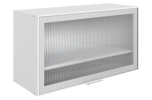 Алюм Шкаф навесной L800 Н450 (1 дв. рам.) (белый/белый муар/бесцветное мору)