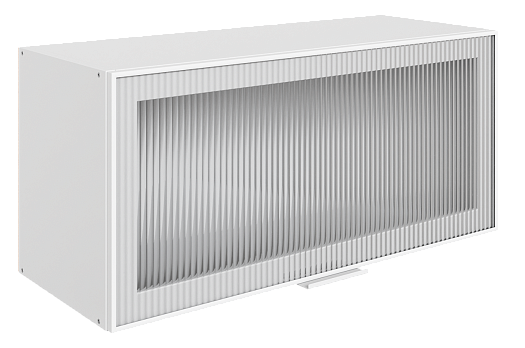 Алюм Шкаф навесной L800 Н360 (1 дв. рам.) (белый/белый муар/бесцветное мору)