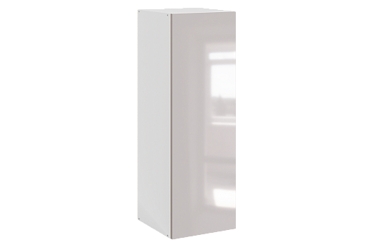 Кристи Шкаф навесной L300 Н900 (1 дв. гл.) (эмаль) (белый/дымчатый глянец)
