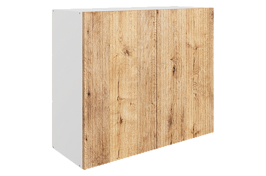 Марта Шкаф навесной L800 Н720 (2 дв. гл.) (белый/дуб европейский матовый)