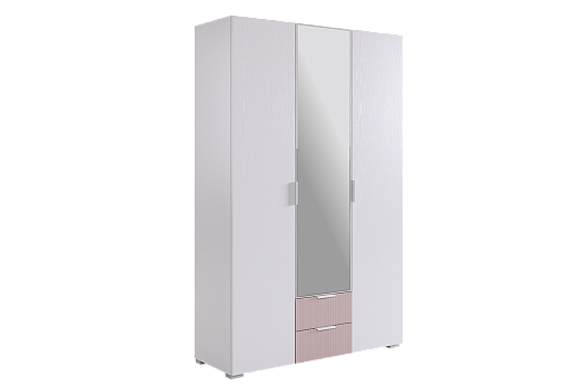 Зефир Шкаф трехдверный 109.02 (белое дерево/пудра розовая (эмаль))