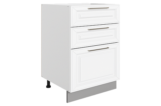 Мишель Шкаф рабочий L500 B500 Слим (3 ящ.) (эмаль) (белый/белый)