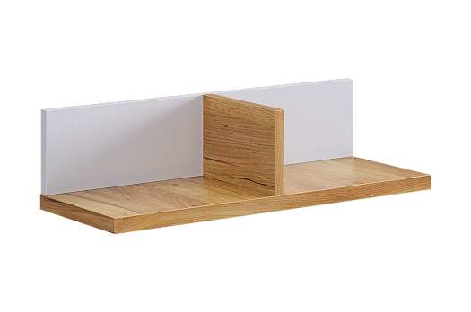 Полка навесная Хюгге (белое дерево/дуб крафт золотой)