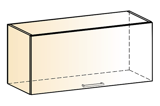 Яна Шкаф навесной L800 Н360 (1 дв. гл. гориз.) (белый/лайм)