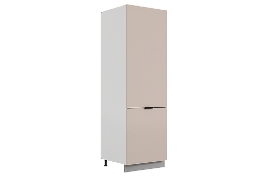 Стоун Шкаф-пенал L600 под холодильник (2 дв.гл.) (белый/грей софттач)