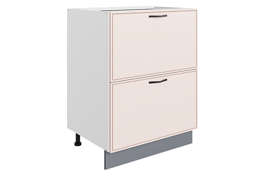 Монако Шкаф рабочий L600 B500 Слим (2 ящ.) (белый/айвори матовый)