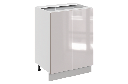 Кристи Шкаф рабочий L600 (2 дв. гл.) (эмаль) (белый/дымчатый глянец)
