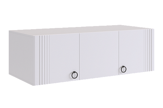 Ева Антресоль трехдверная 117.01 (белое дерево/белый матовый)