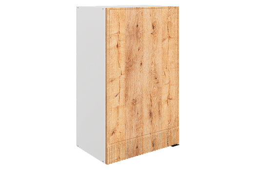 Бариста Шкаф навесной L500 Н900 (1 дв. гл.) (левый) (белый/дуб европейский матовый)