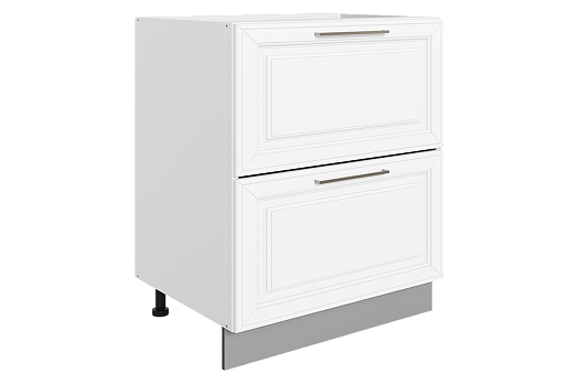 Мишель Шкаф рабочий L600 B500 Слим (2 ящ.) (эмаль) (белый/белый)