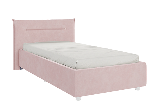 Кровать с основанием Альба 90х200 см (нежно-розовый (велюр))