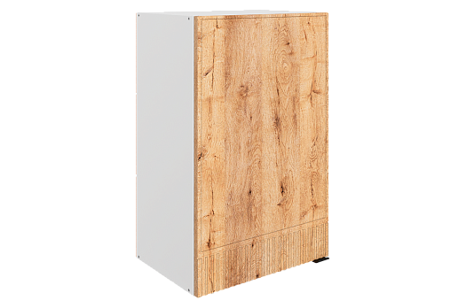 Бариста Шкаф навесной L450 Н720 (1 дв. гл.) (левый) (белый/дуб европейский матовый)