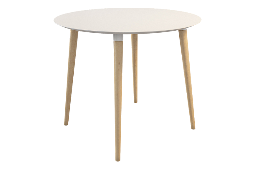 Стол обеденный Сканди 2 (белый/светлый лак)