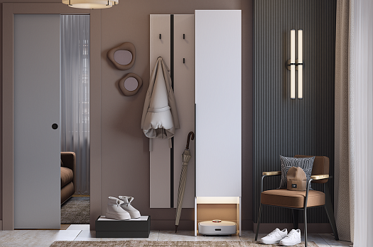 Прихожая "Мебельсон К24" (800х350х1950) (белое дерево)