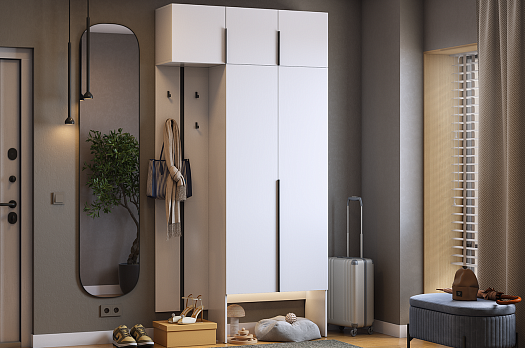 Прихожая "Мебельсон К30" (1200х350х2350) (белое дерево)