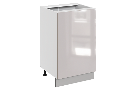 Кристи Шкаф рабочий L500 (1 дв. гл.) (эмаль) (белый/дымчатый глянец)