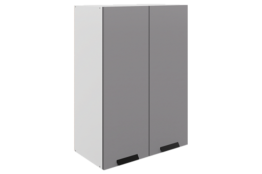 Джаз Шкаф навесной L600 H900 (2 дв. гл.) (эмаль) (белый/серый)