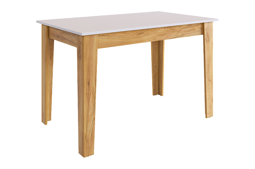 Стол обеденный раздвижной Цезарь (белое дерево/дуб крафт золотой)