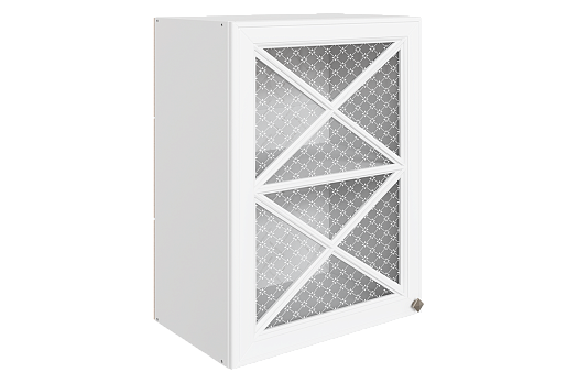 Мишель Шкаф навесной L500 Н720 (1 дв.крест.) (эмаль) (белый/белый)