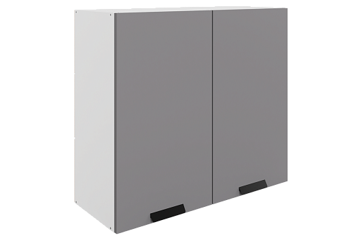 Джаз Шкаф навесной L800 H720 (2 дв. гл.) (эмаль) (белый/серый)