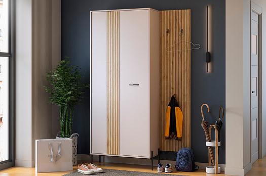 Прихожая "Мебельсон К8" (1220х350х1950) (дуб крафт золотой/кашемир)