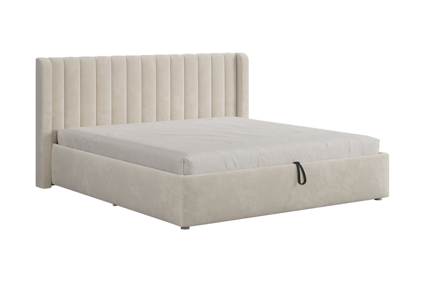 Кровать с подъемным механизмом Ева 180х200 см (крем (велюр))