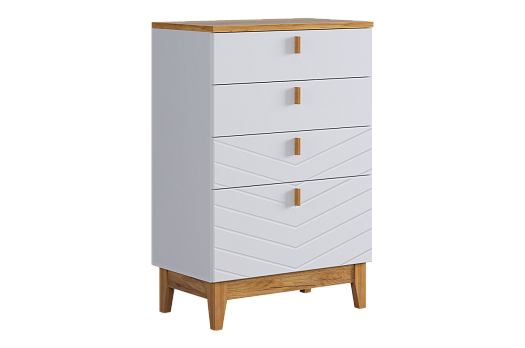 Комод Хюгге (белое дерево/дуб крафт золотой/белый матовый)