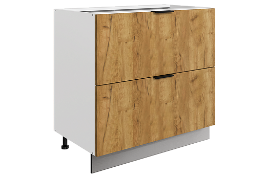 Стоун Шкаф рабочий L800 B500 Слим (2 ящ.) (белый/акация светлая)
