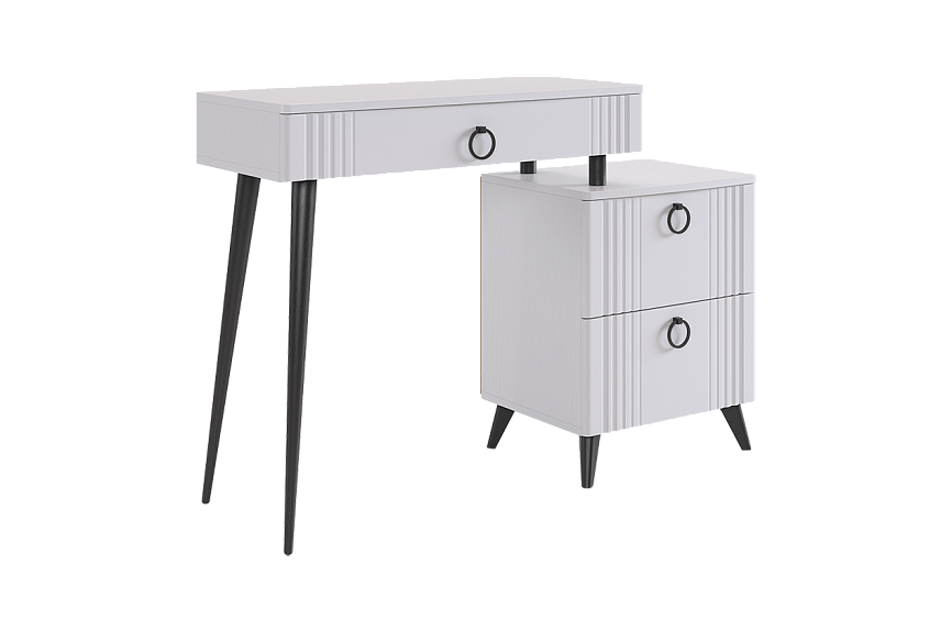 Ева Туалетный столик (без зеркала) (белое дерево/белый матовый)