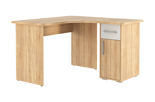 Лайт-1 Стол компьютерный 1200 угловой (дуб сонома/белый)