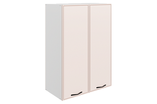 Монако Шкаф навесной L600 Н900 (2 дв. гл.) (белый/айвори матовый)