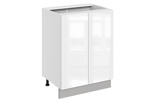 Кристи Шкаф рабочий L600 B500 (2 дв. гл.) (эмаль) (белый/белый глянец)