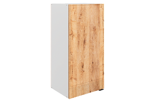 Бариста Шкаф навесной L400 Н900 (1 дв. гл.) (левый) (белый/дуб европейский матовый)