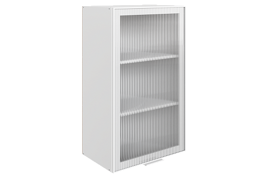 Алюм Шкаф навесной L500 Н900 (1 дв. рам.) (белый/белый муар/бесцветное мору)