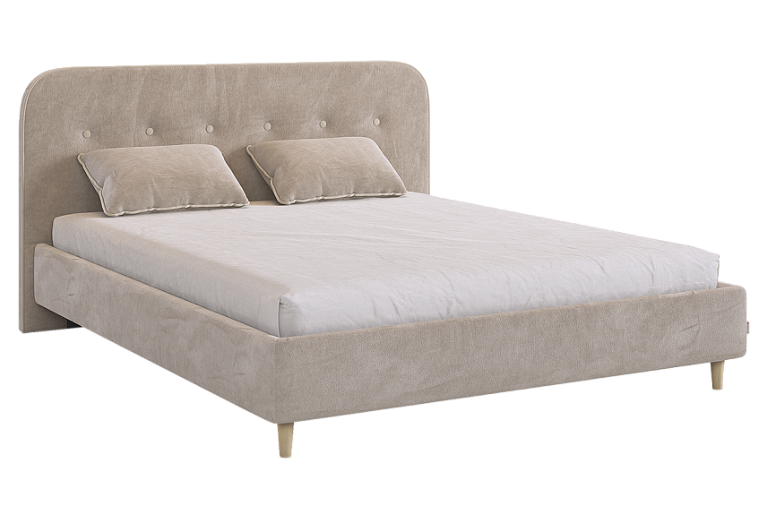 Кровать с основанием Лео 160х200 см (латте (велюр)/капучино (велюр))
