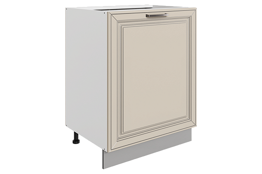 Атланта Шкаф рабочий L600 (1 дв. гл.) (эмаль) (белый/сливки патина платина)