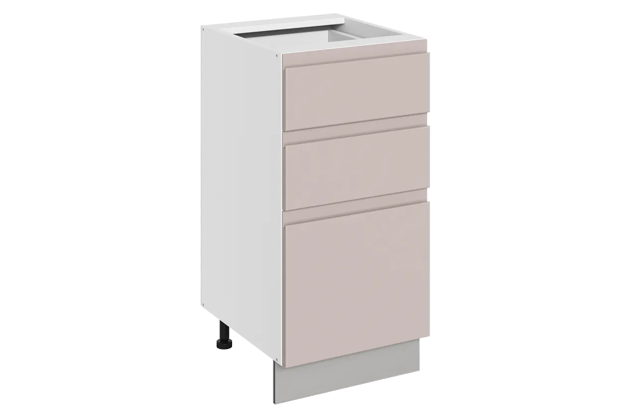 Фьюжн Шкаф рабочий L400 Старт (3 ящ.) (эмаль) (белый/кофейный)