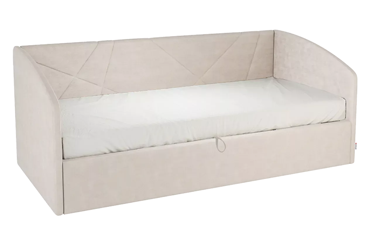 Кровать с подъемным механизмом Квест (Софа) 90х200 см (крем (велюр))