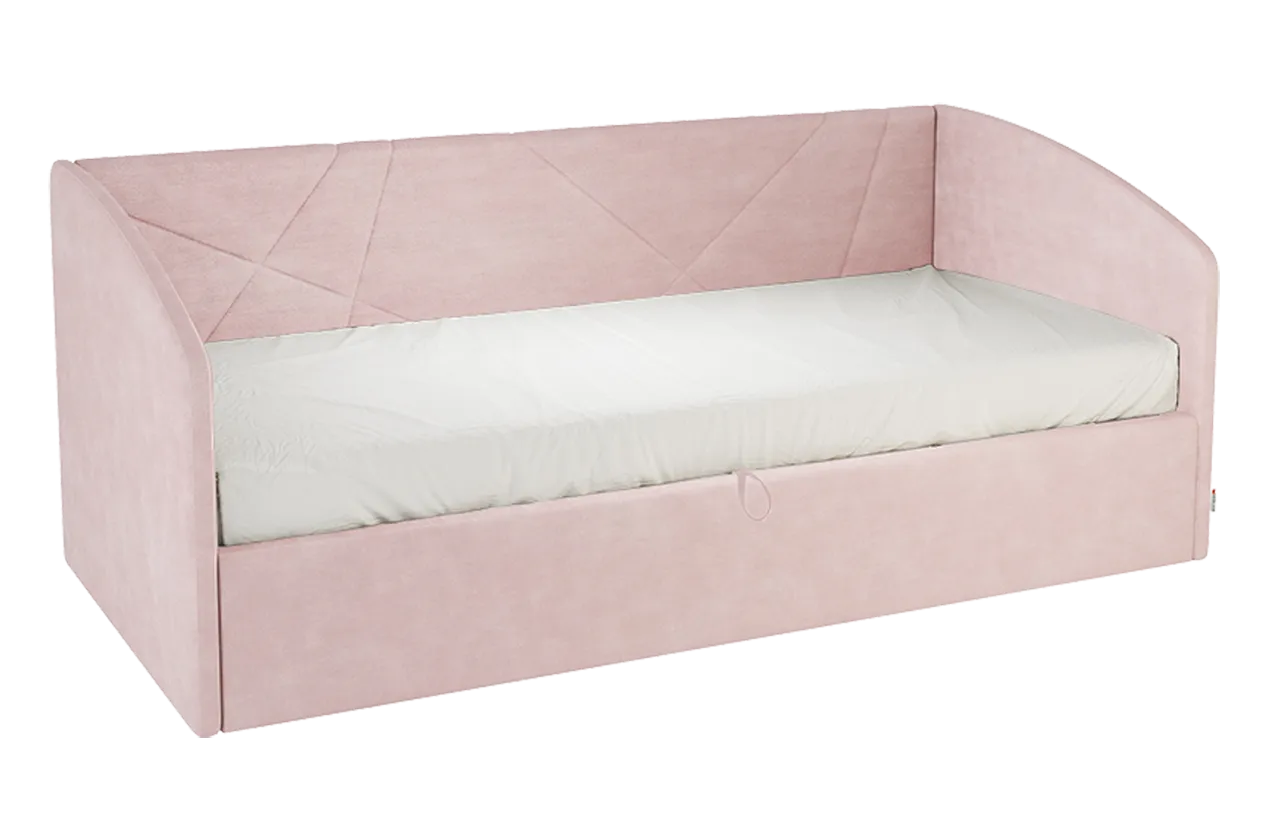 Кровать с подъемным механизмом Бест (Софа) 90х200 см (нежно-розовый (велюр))