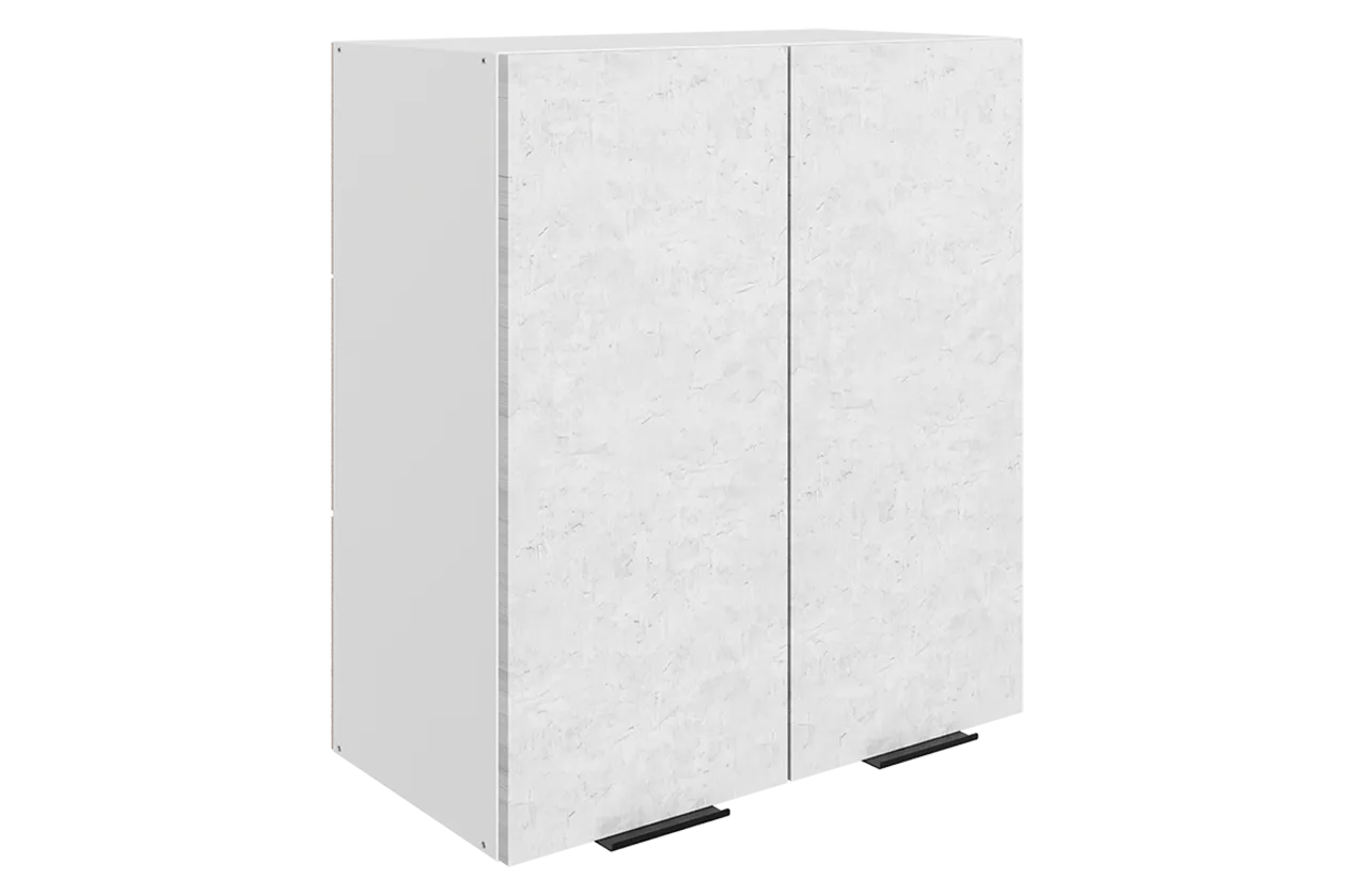 Стоун Шкаф навесной L600 Н720 (2 дв. гл.) (белый/белая скала)