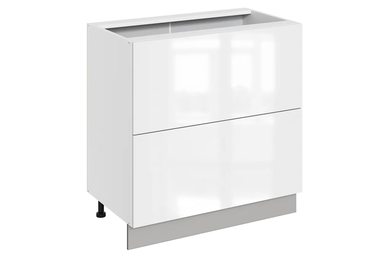 Кристи Шкаф рабочий L800 B500 Слим (2 ящ.) (эмаль) (белый/белый глянец)
