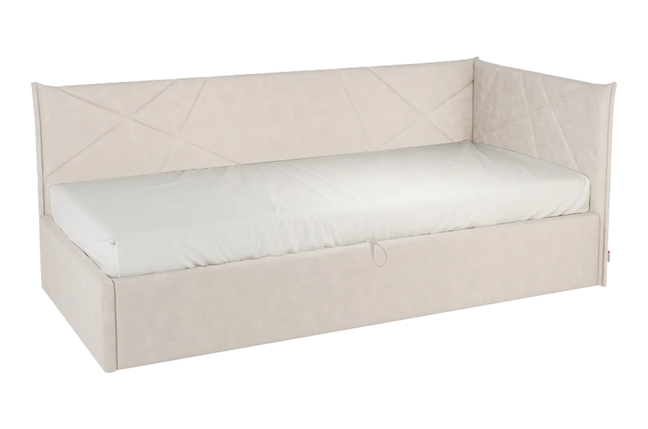 Кровать с подъемным механизмом Квест (Тахта) 90х200 см (крем (велюр))