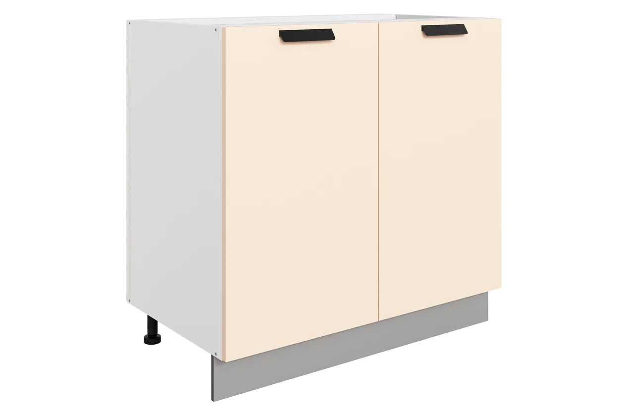 Джаз Шкаф рабочий L800 B500 (2 дв. гл.) (эмаль) (белый/крем)