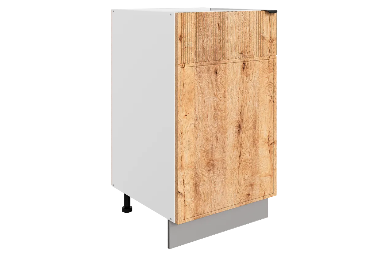 Бариста Шкаф рабочий L450 (1 дв. гл.) (левый) (белый/дуб европейский матовый)