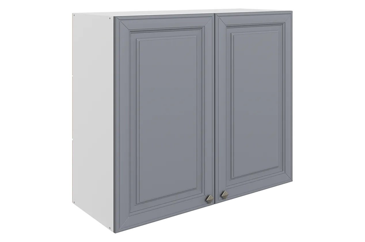Мишель Шкаф навесной L800 Н720 (2 дв. гл.) (эмаль) (белый/серый)