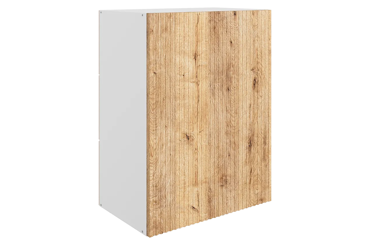 Марта Шкаф навесной L500 Н720 (1 дв. гл.) (белый/дуб европейский матовый)