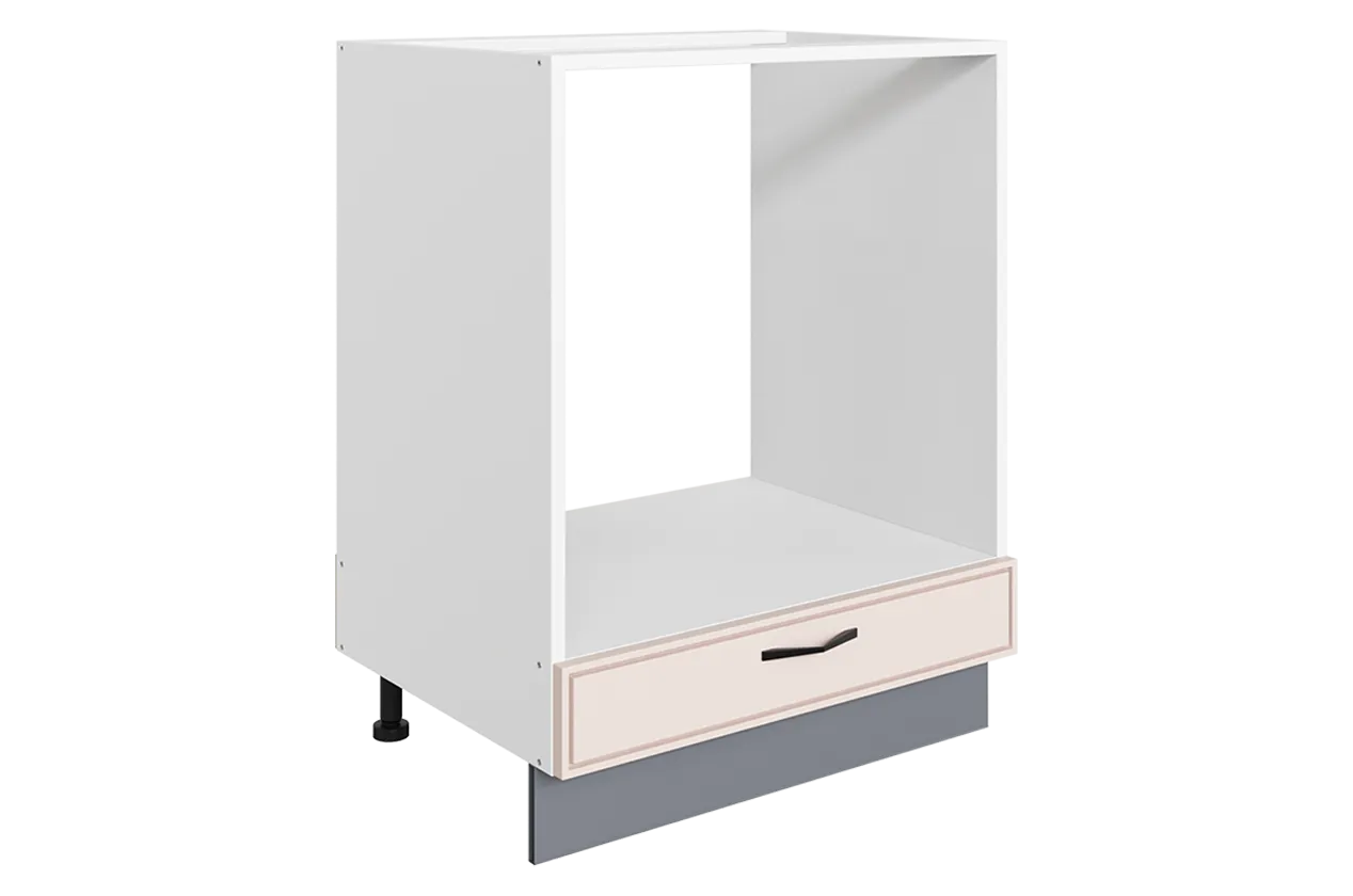 Монако Шкаф рабочий под духовку L600 (1 ящ.) (белый/айвори матовый)