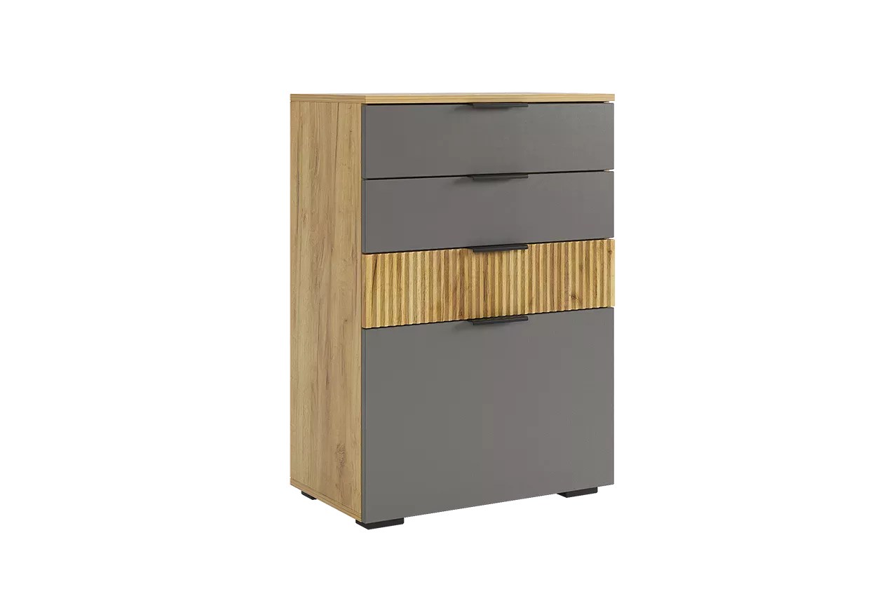 Бери Комод (дуб крафт золотой/графит)